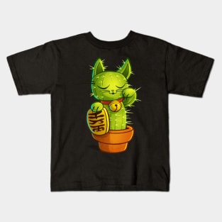 Lucky Cat-tus Kids T-Shirt